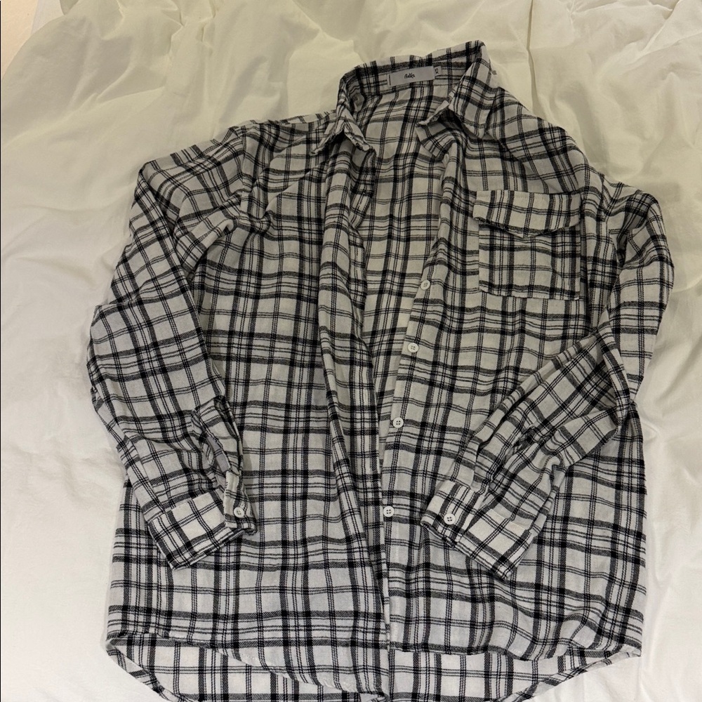 Adika Black and White Plaid Button Down Shirt